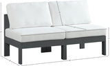 Nizuc Water Resistant Fabric Upholstered Outdoor Patio 2pc. Armless Modular Loveseat