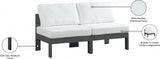 Nizuc Water Resistant Fabric Upholstered Outdoor Patio 2pc. Armless Modular Loveseat