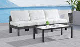 Nizuc Water Resistant Fabric Upholstered Outdoor Patio 3pc. Armless Modular Sofa