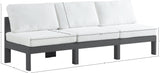 Nizuc Water Resistant Fabric Upholstered Outdoor Patio 3pc. Armless Modular Sofa