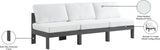 Nizuc Water Resistant Fabric Upholstered Outdoor Patio 3pc. Armless Modular Sofa