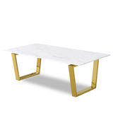 Rectangle Coffee Table (Faux Marble) Gold