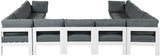 Nizuc 150" Water Resistant Fabric Upholstered Outdoor Patio 11pc. Modular Sectional