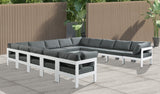 Nizuc 150" Water Resistant Fabric Upholstered Outdoor Patio 13pc. Modular Sectional
