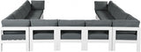 Nizuc 150" Water Resistant Fabric Upholstered Outdoor Patio 13pc. Modular Sectional