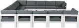 Nizuc 150" Water Resistant Fabric Upholstered Outdoor Patio 13pc. Modular Sectional