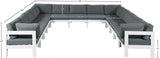 Nizuc 150" Water Resistant Fabric Upholstered Outdoor Patio 13pc. Modular Sectional