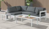 Nizuc 90" Water Resistant Fabric Upholstered Outdoor Patio 4pc. Modular Sectional