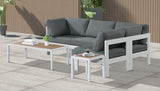 Nizuc 90" Water Resistant Fabric Upholstered Outdoor Patio 4pc. Modular Sectional