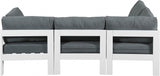 Nizuc 90" Water Resistant Fabric Upholstered Outdoor Patio 4pc. Modular Sectional
