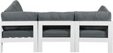 Nizuc 90" Water Resistant Fabric Upholstered Outdoor Patio 4pc. Modular Sectional