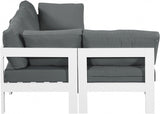 Nizuc 90" Water Resistant Fabric Upholstered Outdoor Patio 4pc. Modular Sectional