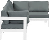 Nizuc 90" Water Resistant Fabric Upholstered Outdoor Patio 4pc. Modular Sectional
