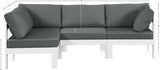 Nizuc 90" Water Resistant Fabric Upholstered Outdoor Patio 4pc. Modular Sectional