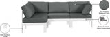 Nizuc 90" Water Resistant Fabric Upholstered Outdoor Patio 4pc. Modular Sectional