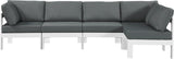 Nizuc 120" Water Resistant Fabric Upholstered Outdoor Patio 5pc. Modular Sectional