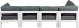 Nizuc 120" Water Resistant Fabric Upholstered Outdoor Patio 5pc. Modular Sectional