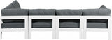 Nizuc 120" Water Resistant Fabric Upholstered Outdoor Patio 5pc. Modular Sectional