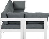 Nizuc 120" Water Resistant Fabric Upholstered Outdoor Patio 5pc. Modular Sectional