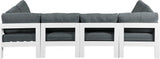 Nizuc 120" Water Resistant Fabric Upholstered Outdoor Patio 6pc. Modular Sectional