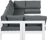 Nizuc 120" Water Resistant Fabric Upholstered Outdoor Patio 6pc. Modular Sectional