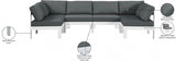 Nizuc 120" Water Resistant Fabric Upholstered Outdoor Patio 6pc. Modular Sectional