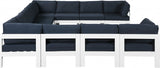 Nizuc 150" Water Resistant Fabric Upholstered Outdoor Patio 11pc. Modular Sectional