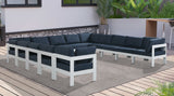 Nizuc 150" Water Resistant Fabric Upholstered Outdoor Patio 13pc. Modular Sectional