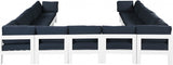 Nizuc 150" Water Resistant Fabric Upholstered Outdoor Patio 13pc. Modular Sectional
