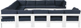 Nizuc 150" Water Resistant Fabric Upholstered Outdoor Patio 13pc. Modular Sectional