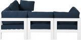 Nizuc 90" Water Resistant Fabric Upholstered Outdoor Patio 5pc. Modular Sectional