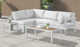Nizuc 90" Water Resistant Fabric Upholstered Outdoor Patio 4pc. Modular Sectional