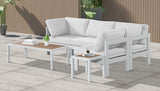 Nizuc 90" Water Resistant Fabric Upholstered Outdoor Patio 4pc. Modular Sectional