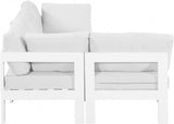 Nizuc 90" Water Resistant Fabric Upholstered Outdoor Patio 4pc. Modular Sectional