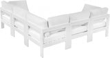 Nizuc 90" Water Resistant Fabric Upholstered Outdoor Patio 5pc. Modular Sectional