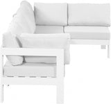 Nizuc 120" Water Resistant Fabric Upholstered Outdoor Patio 5pc. Modular Sectional