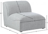 Miramar Linen Textured Fabric Upholstered Armless Modular Chair