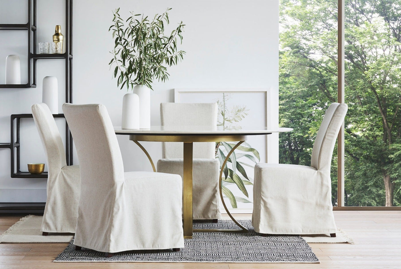 Arc Dining Table Faux Marble