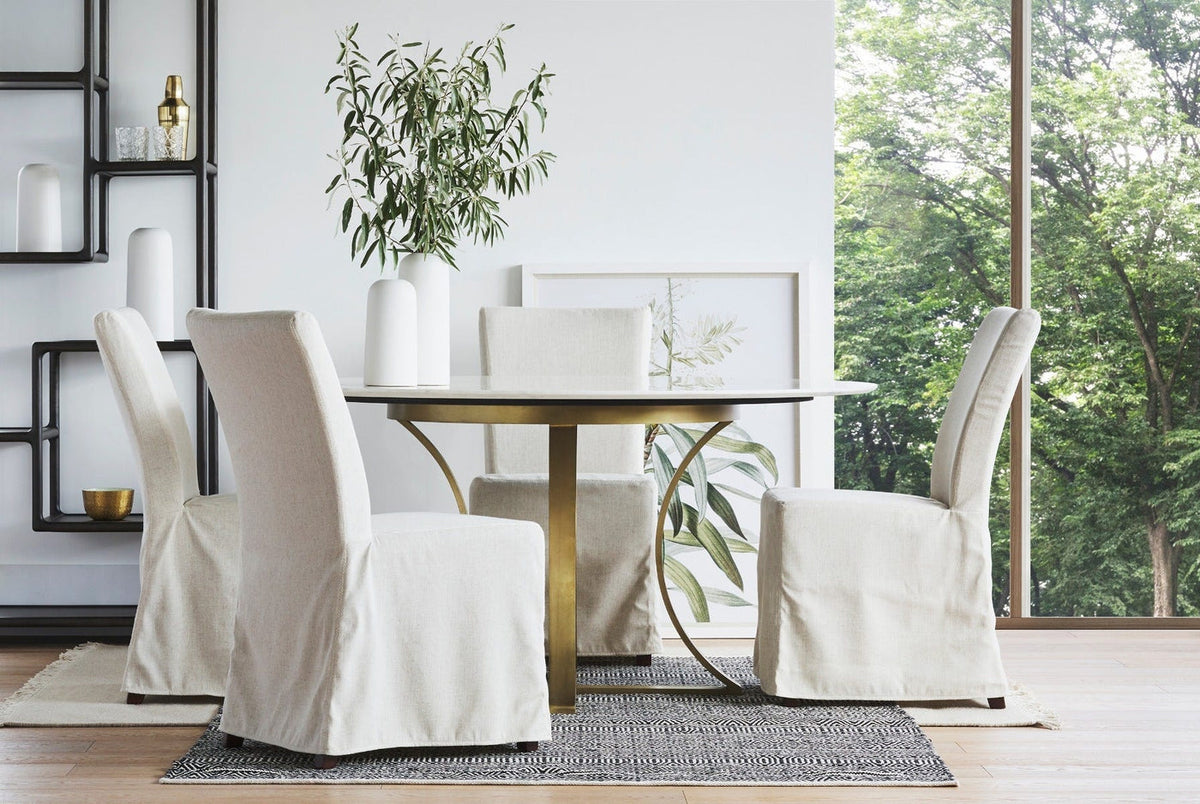 Arc Dining Table Faux Marble