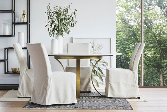 Arc Dining Table Faux Marble