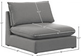 Mackenzie Linen Textured Fabric Upholstered Armless Modular Chair