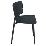 Olis Dining Chair, set of 2, in Black Faux Leather and Black