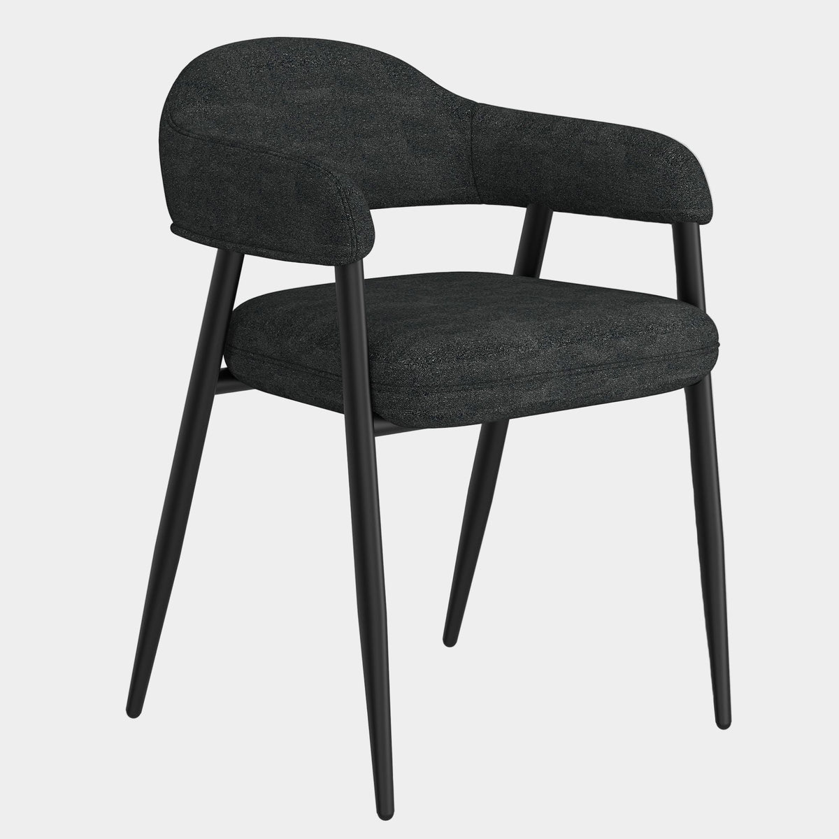 Archer Dining Chair, set of 2, in Charcoal Fabric and Black