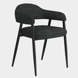 Archer Dining Chair, set of 2, in Charcoal Fabric and Black