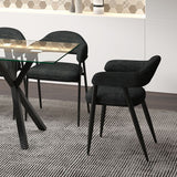 Archer Dining Chair, set of 2, in Charcoal Fabric and Black