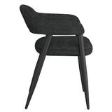 Archer Dining Chair, set of 2, in Charcoal Fabric and Black