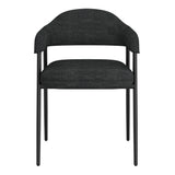 Archer Dining Chair, set of 2, in Charcoal Fabric and Black