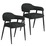 Archer Dining Chair, set of 2, in Charcoal Fabric and Black