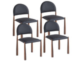 Auggie Dining Chair - Set of 4 in Black and Walnut