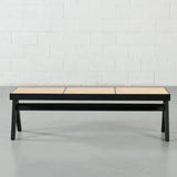 Raya Black Cane Bench